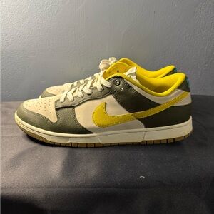 Nike Low-Top Dunk Style Sneakers in Olive, Beige & Yellow